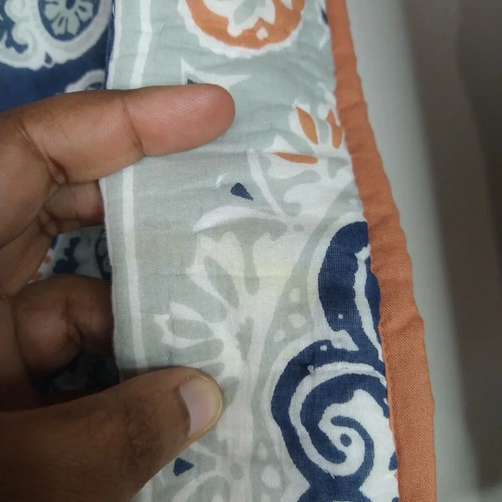 2 Pottery Barn Pillow Covers 26 X 20 Scroll Bohemian Design Blue Brown